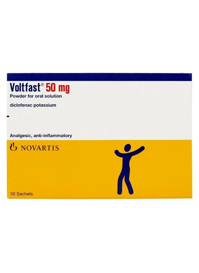NOVARTIS Voltfast Diclofenac Potassium (50mg), 30 Sachets 