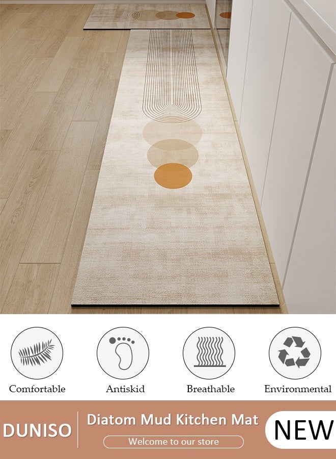 DUNISO Diatom Mud Bath Mat Set Bathroom Kitchen Rug Mat Extra Soft and Absorbent Bath Rugs Non-Slip Quick Drying Floor Bath Tub Mat for Bathroom Floor Tub and Shower 40*60cm/40*120cm - Image 1