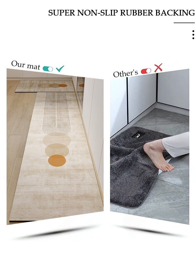 DUNISO Diatom Mud Bath Mat Set Bathroom Kitchen Rug Mat Extra Soft and Absorbent Bath Rugs Non-Slip Quick Drying Floor Bath Tub Mat for Bathroom Floor Tub and Shower 40*60cm/40*120cm - Image 5