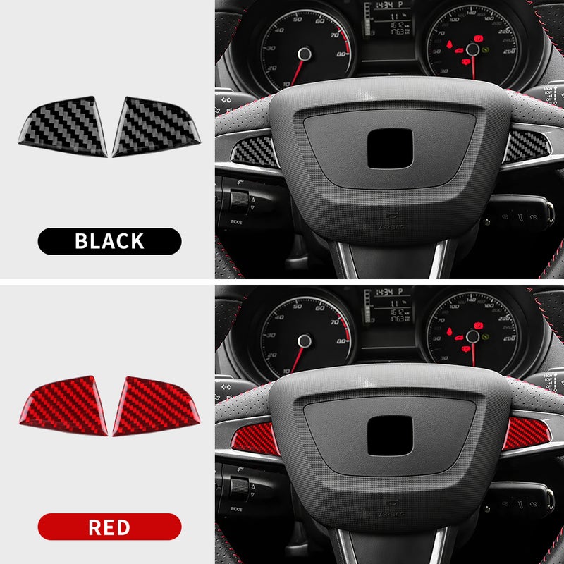 لـ Seat Ibiza 6j 2012 2013 2014 ملصق ألياف الكربون الحقيقية الناعم لتزيين إطار أسفل ووسط عجلة القيادة للسيارة LHD RHD - Image 3