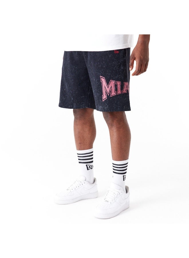 NEW ERA شورت NBA المغسول مياهي أسود - Image 1