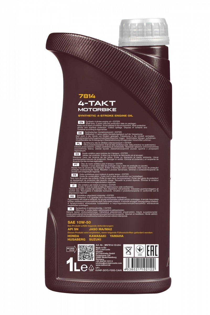 MANNOL MN7814 4-Takt Motorbike 10W-50 1L - Image 2