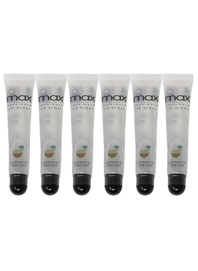 Cherimoya (6Pack) Max Makeup Lip Polish Coconut Oil Clear Gloss - Image 1