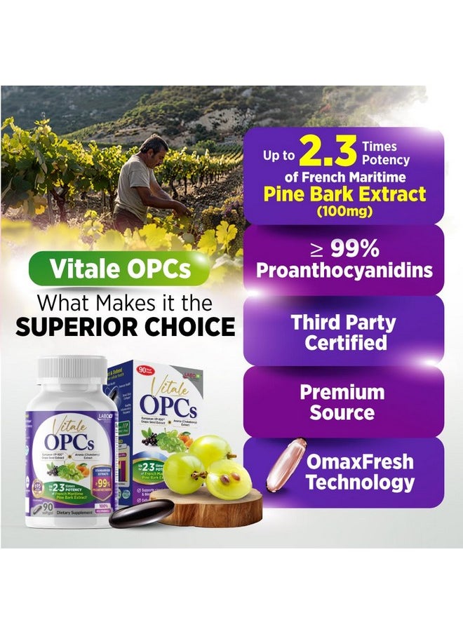LABO Nutrition - LABO Nutrition Vitale OPCs | Premium European Grape Seed Extract with Aronia, Citrus Bioflavonoids | Supports Circulation, Skin Health and Cellular Protection | 100% polyphenols 90 Softgels - Image 1