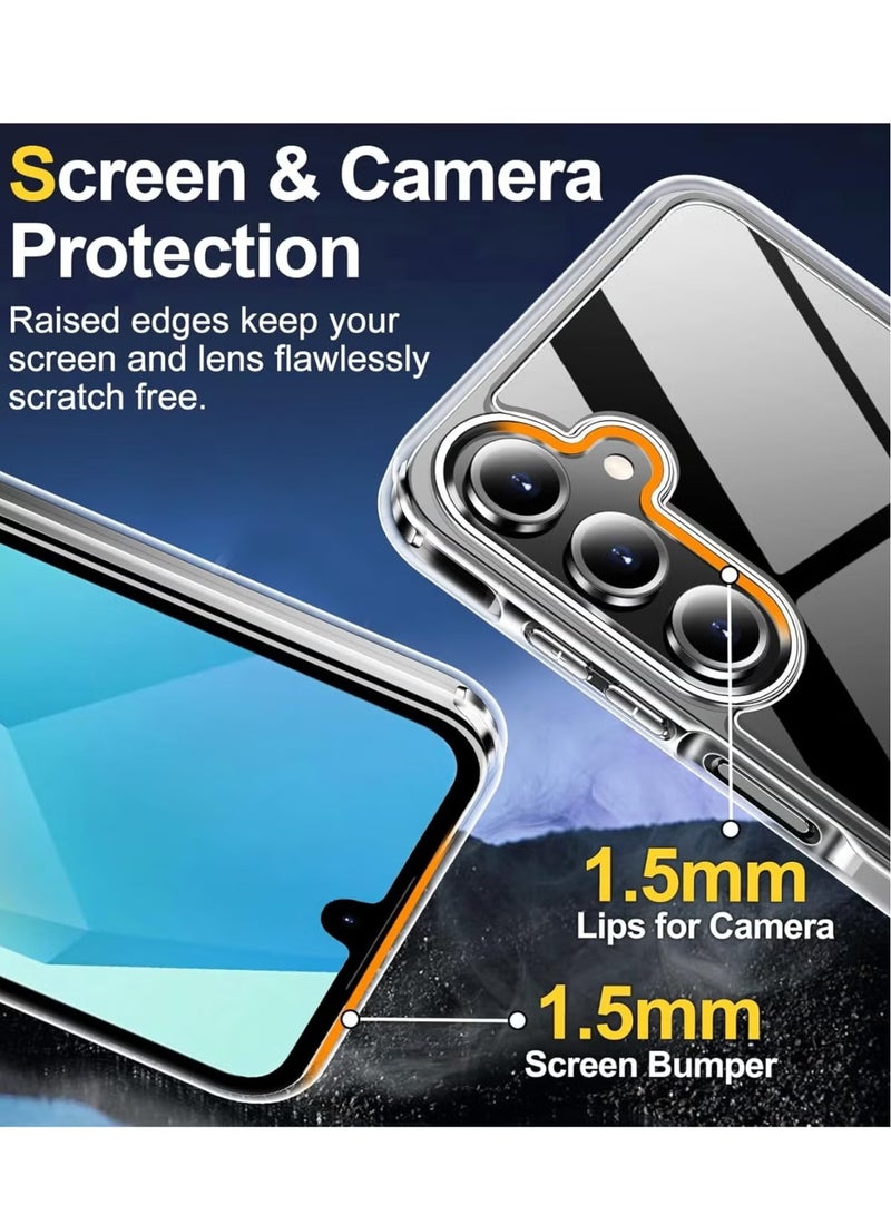 ELTRAZONE Samsung Galaxy A16 Clear Case with Anti-Yellowing Shockproof Bumper, Screen Protector (9H Hardness Clear Glass), and 3-in-1 Camera Lens Protector for Galaxy A16 5G - Image 4