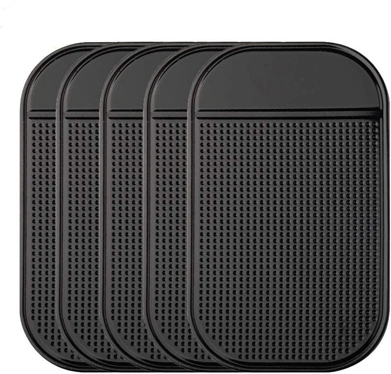 Bysameyee Car Dashboard Non Slip Mat  Bysameyee 5-Pack Anti-Slide Sticky Extra-Thick Dash Pad For Radar Detector  Cell Phone  Keys  Glass  Mirrors  Metal  Gps  Coins - Image 1