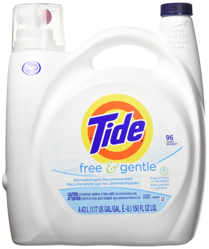 Tide Free & Gentle HE Liquid Laundry Detergent, Unscented, 4.43 L (96 Loads) - Image 1