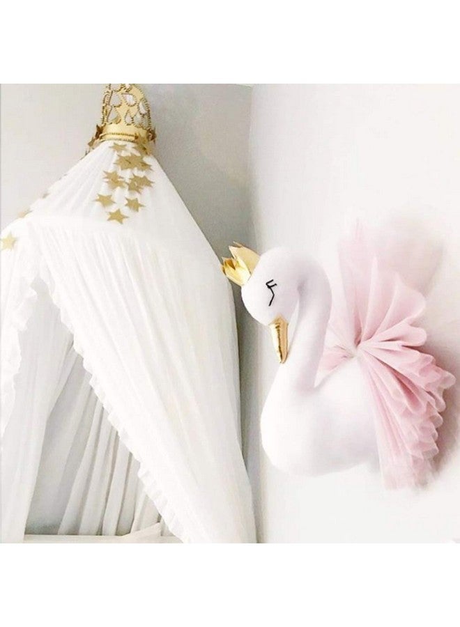 Garneck 3D Wall Hanging Decoration Cute Crown Dress Swan Wall Art Sticker Hook for Nursery Kids Girl Room Wedding Birthday (Pink) - Image 3