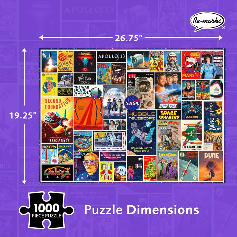 Re-marks Space Collage Puzzle, 1,000-Piece Jigsaw Puzzle for All Ages - Image 3