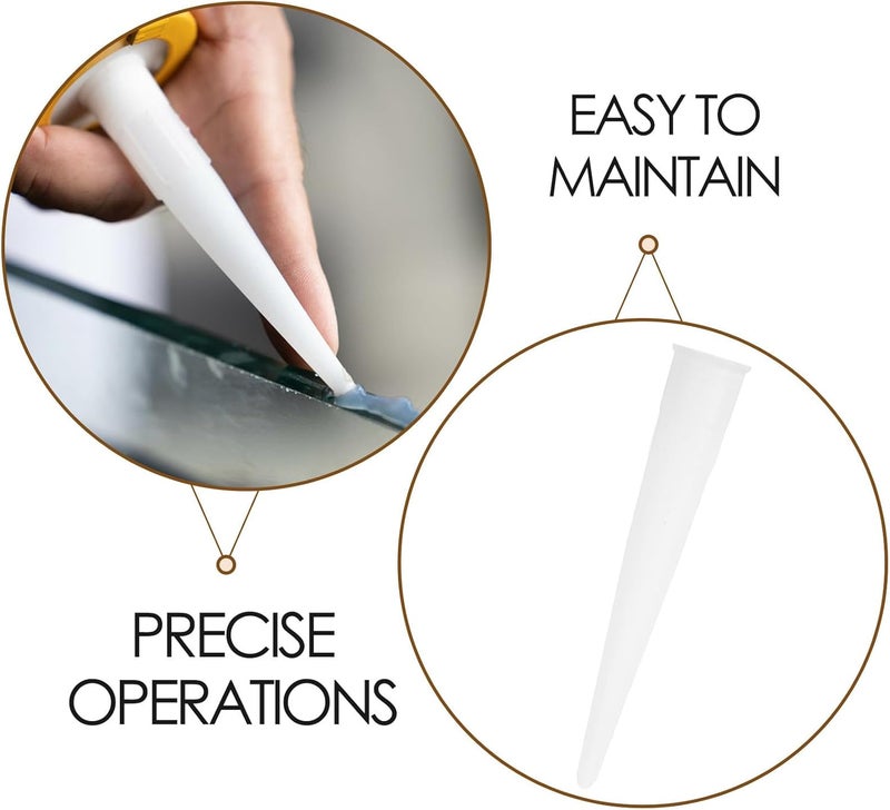 60pcs Caulking Tips Set Epoxy Caulk Extension Nozzles Thickened Plastic Applicator Nozzle for Sealant Guns Sturdy Weather-resistant Finishing Tool for Home Improvement - Image 3