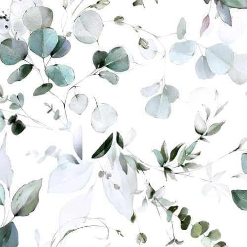 Laatse Green Leaf Contact Paper 17.5" x 118" Floral Leaf Wallpaper Peel and Stick Vintage Self Adhesive Wallpaper, Waterproof, Vinyl Wall Covering for Bedroom Cabinet Countertop Decor - Image 1