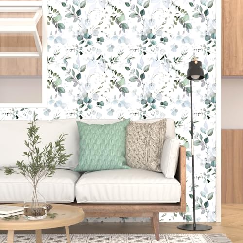 Laatse Green Leaf Contact Paper 17.5" x 118" Floral Leaf Wallpaper Peel and Stick Vintage Self Adhesive Wallpaper, Waterproof, Vinyl Wall Covering for Bedroom Cabinet Countertop Decor - Image 4