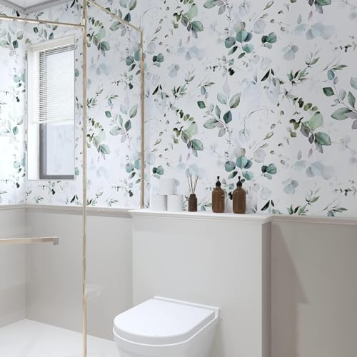 Laatse Green Leaf Contact Paper 17.5" x 118" Floral Leaf Wallpaper Peel and Stick Vintage Self Adhesive Wallpaper, Waterproof, Vinyl Wall Covering for Bedroom Cabinet Countertop Decor - Image 3
