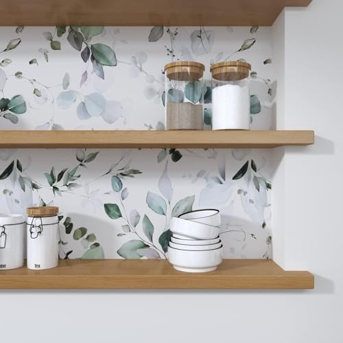 Laatse Green Leaf Contact Paper 17.5" x 118" Floral Leaf Wallpaper Peel and Stick Vintage Self Adhesive Wallpaper, Waterproof, Vinyl Wall Covering for Bedroom Cabinet Countertop Decor - Image 5