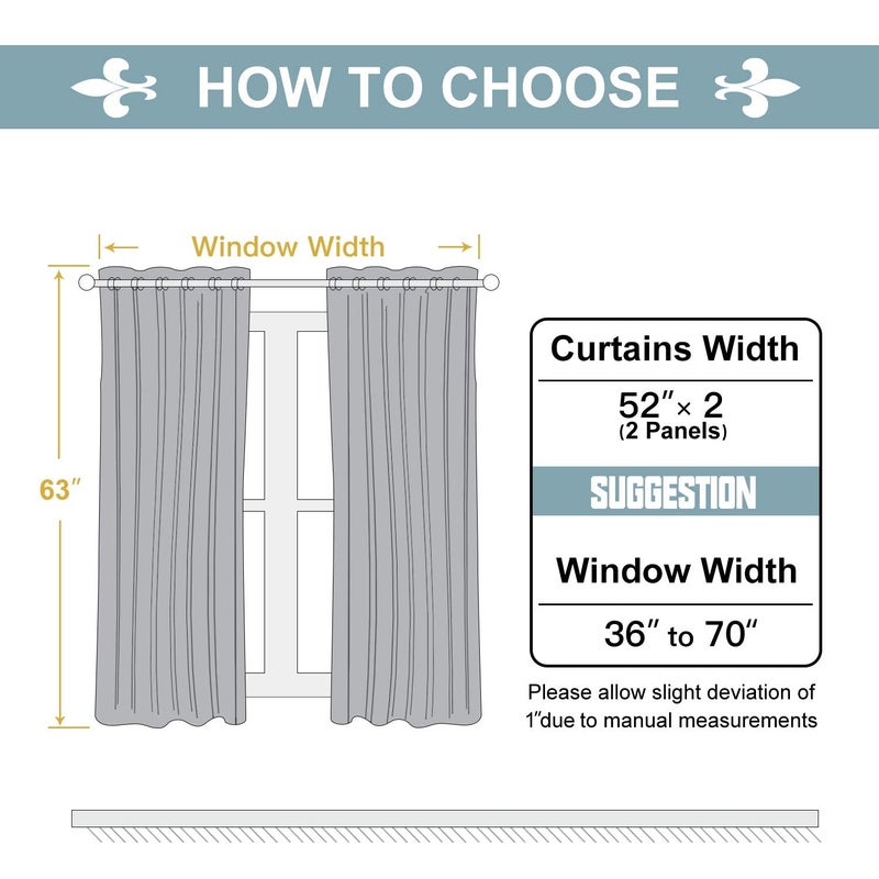 ChrisDowa Grommet Blackout Curtains for Bedroom and Living Room - 2 Panels Set Thermal Insulated Room Darkening Curtains (Royal Blue, 52 x 63 Inch) - Image 5