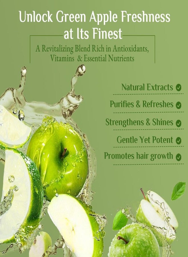 Richfeel Green Apple Shampoo For Dry & Damaged Hair | Anti Dandruff | Promotes Healthy, Shiny and Glossy Hair | Nourishes Scalp | Makes Hair Soft & Smooth | All Skin Types | 500 ml (Pack of 2) - Image 3