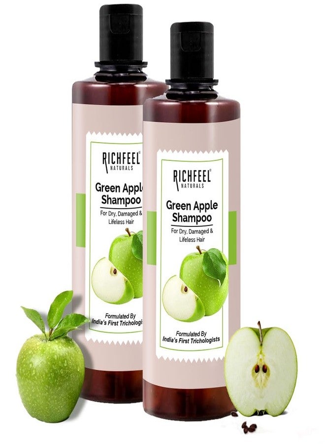 Richfeel Green Apple Shampoo For Dry & Damaged Hair | Anti Dandruff | Promotes Healthy, Shiny and Glossy Hair | Nourishes Scalp | Makes Hair Soft & Smooth | All Skin Types | 500 ml (Pack of 2) - Image 1