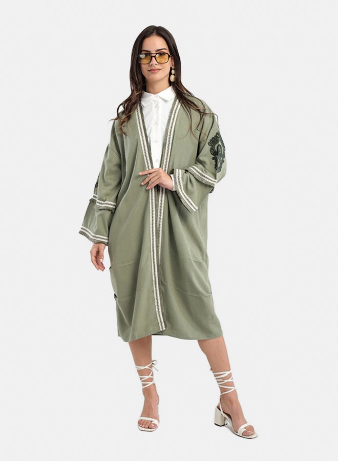 Carina Midi Kimono with Embroidery  - Image 1
