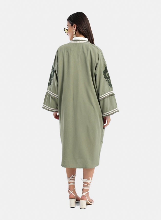 Carina Midi Kimono with Embroidery  - Image 3