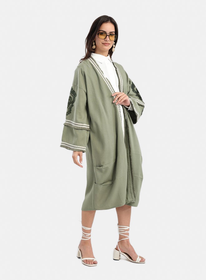 Carina Midi Kimono with Embroidery  - Image 5