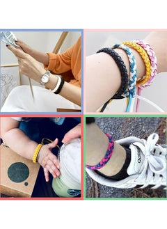 Oasisgalore 12PCS Woven Bracelet Leather Mosquito Repellent Bracelet Black, Sapphire Blue, Rose Red, White, Gold, Sapphire Blue  - Image 5