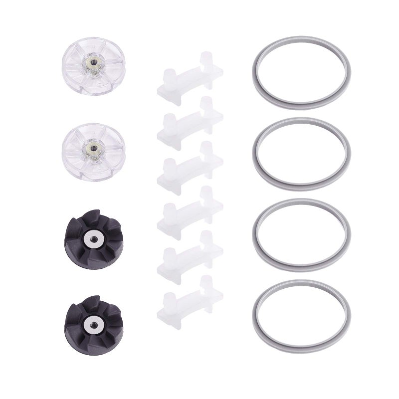 14 Pieces Blender Replacement Parts including Top Rubber Gears Motor Gears Silicone Rubber Gaskets and Bushing Shock Pads Compatible with NutriBullet Blender 600w and 900w NB101B NB101S NB201