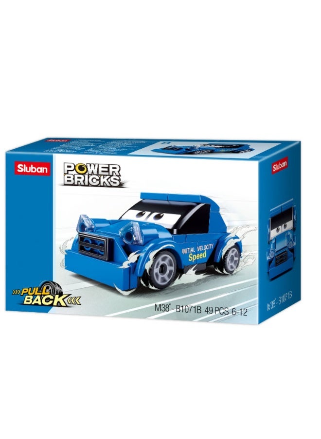 Sluban Sluban - Power Bricks Blue Car Model with Eyes 49 Pieces - M38-B1071B  - Image 1