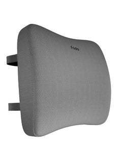 Frido Frido Lumbar Back Support Pillow, Office Chair Cushion, Improves Posture, Gel Infused Memory Foam Orthopedic Cushion For Cooling, With Air Flow Vents, Adjustable Dual Straps (Grey) 