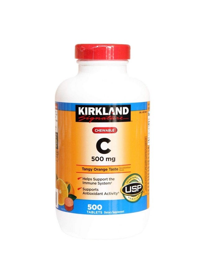 Kirkland Kirkland Vitamin C (500 mg), 500-Count, Tangy Orange, Chewable Tablets 