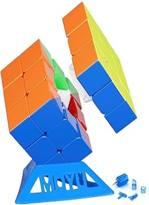 Moyu RS3M 2021 Magnetic Speed Cube Maglev Version(Upgraded), Speed Cube 3x3 Sticker-less Quieter Turning, Magic Cube 60pcs Magnets on Axes&Corners for Continuously Steady Turning, Gift for Speed Cuber