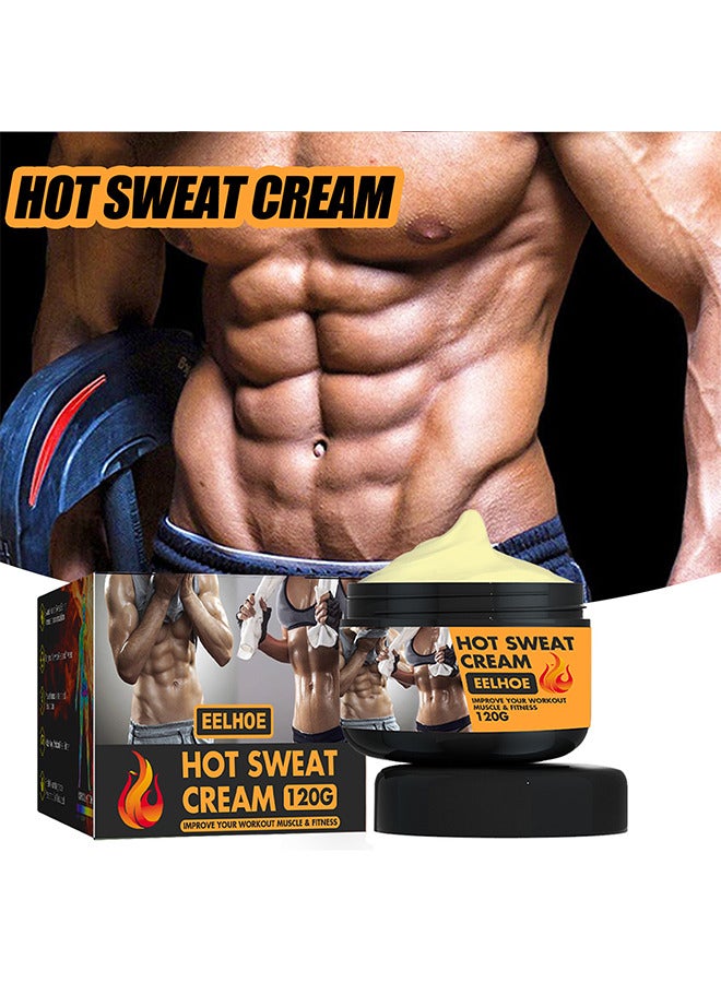 EELHOE Hot Sweat Cream, For Belly, Waist And Buttocks-Slimming And Fat Burning Cream For Men And Women, Moisturizing, Firming, Cellulite Reduction And Weight Loss Solution 120G - Image 2