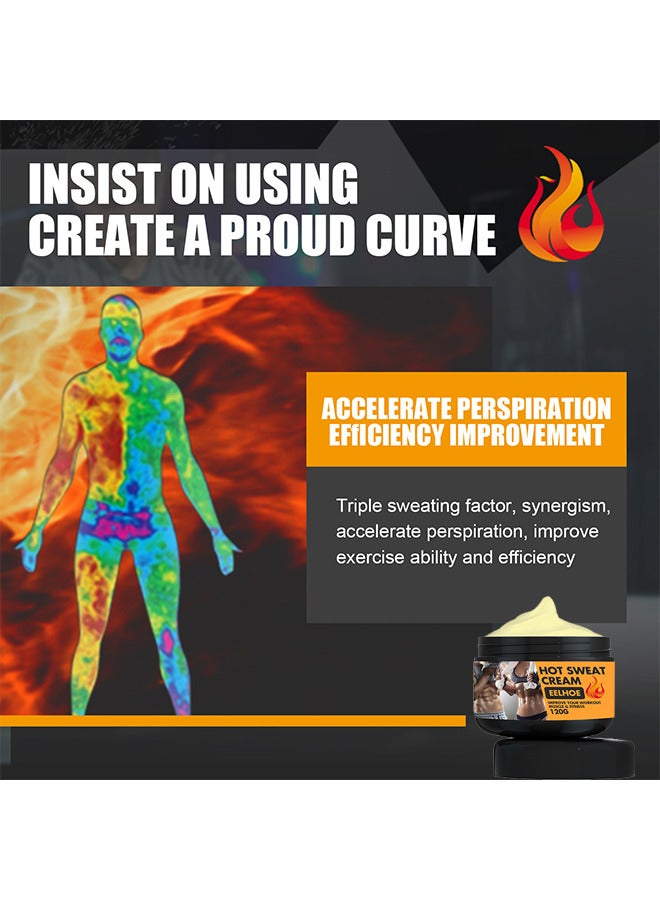 EELHOE Hot Sweat Cream, For Belly, Waist And Buttocks-Slimming And Fat Burning Cream For Men And Women, Moisturizing, Firming, Cellulite Reduction And Weight Loss Solution 120G - Image 5