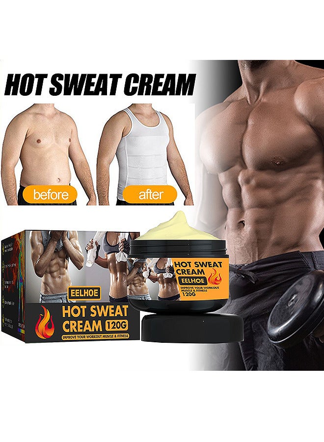 EELHOE Hot Sweat Cream, For Belly, Waist And Buttocks-Slimming And Fat Burning Cream For Men And Women, Moisturizing, Firming, Cellulite Reduction And Weight Loss Solution 120G - Image 1