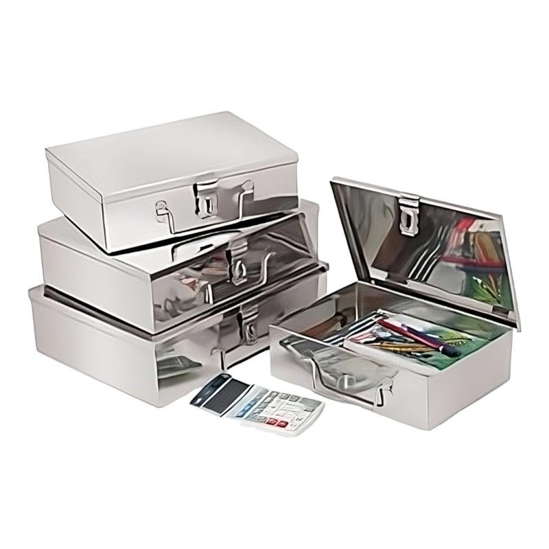 Jayco Stainless Steel Cash Boxes - Medium Size - Set of 3 pieces - 10", 11" and 12" - Image 1