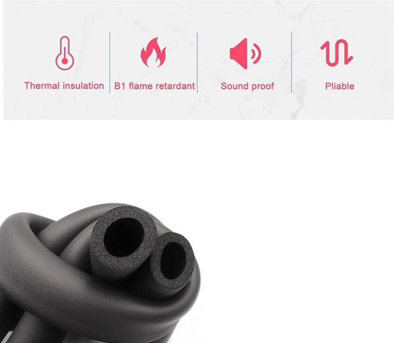 cSeao Pipe Insulation Foam Tube (3/8" x 1/4" x 6FT), 1/4" ID Pipe Insulation, AC & Guitar Stand Foam Tubing, Hollow Pipe Cover, Exercise Machine Handle Protector and Roof Rack - Image 3