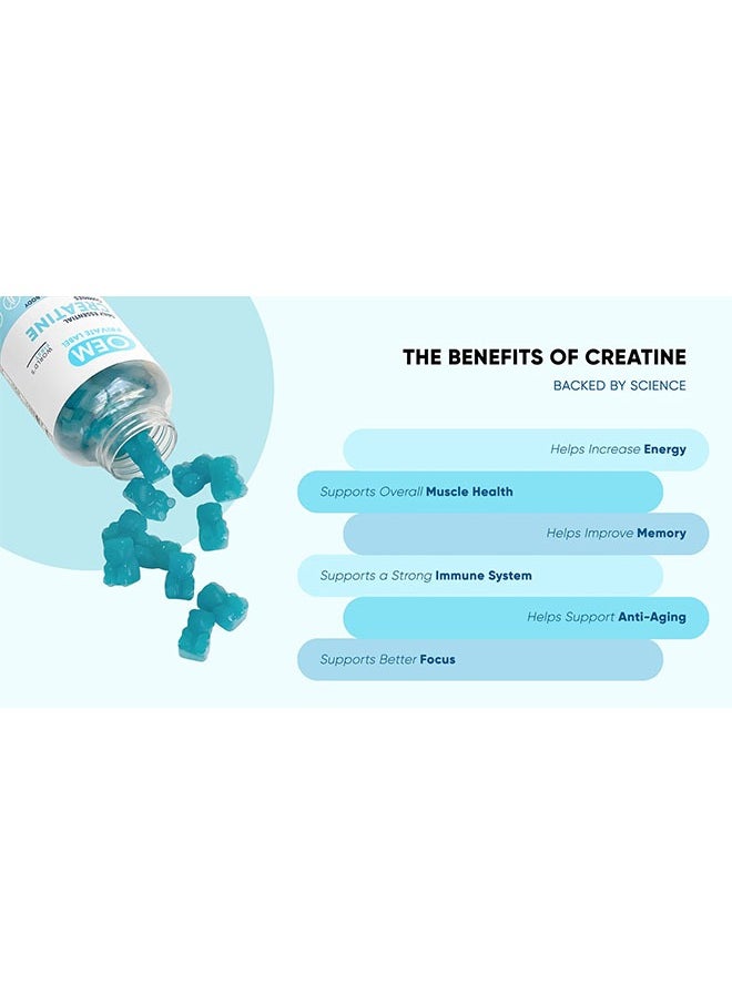 Private Label - Sports Creatine Gummies 60pieces, With Top Quality Ingredients, Increase Energy and Anti-Aging, Gummy Bear for Dietary Supplement, Daily Essential - Image 1