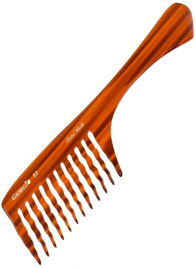 Giorgio G53 Wide Tooth Comb for Curly and Thick Hair - Large Handmade Rake Detangler for Wet or Dry Hair, Hand-Polished (8") - Image 1