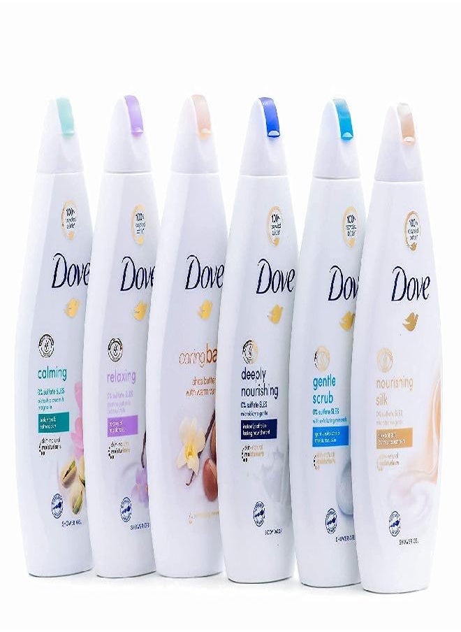 Dove Dove Body Wash Variety - Shea Butter, Deep Moisture, Pistachio Cream, Coconut Milk, Gentle Exfoliating and Silk Glow, 16.9oz Each International Version ,16.9Oz, 6 Count (Pack of 1)  - Image 2