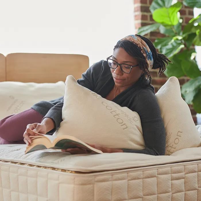 Naturepedic 2-in-1 Organic Latex Pillow - King Bed Pillow with Quilted & Stretchy Sides - Luxury Pillow with Adjustable Fill for Comfortable Sleeping, Back Support and Neck Pain Relief - Image 2