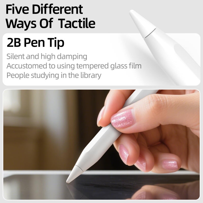 JOOSKO Replacement Pencil Tips for Apple Pencil Pro/USB-C/2nd Gen/1st Gen Tips(with Storage case),wear-Resistant Tips for iPad Pencil Accessories (4 Pack,Pink) - Image 5