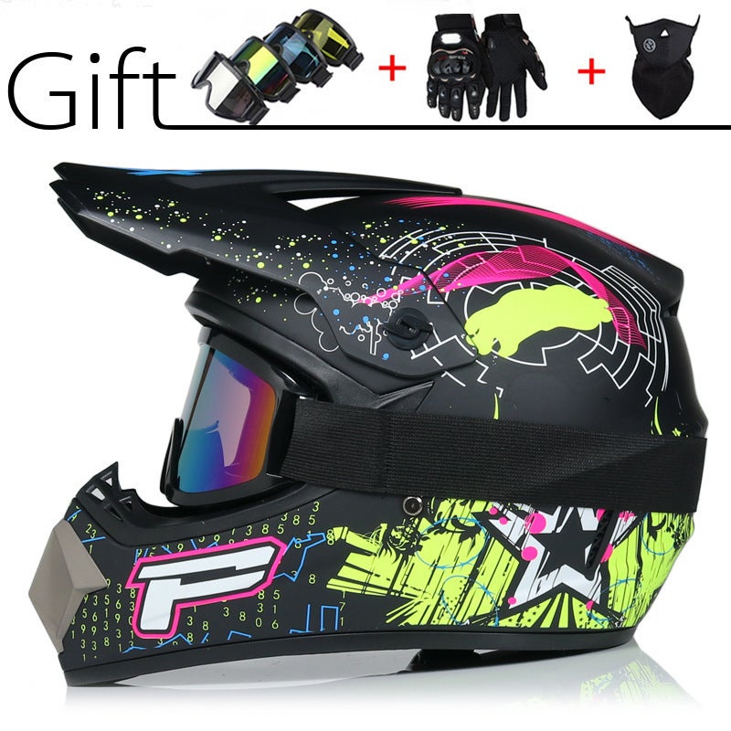 Generic Lightweight Off-Road Motorcycle Helmet with Visor Red Bull 130 generation 