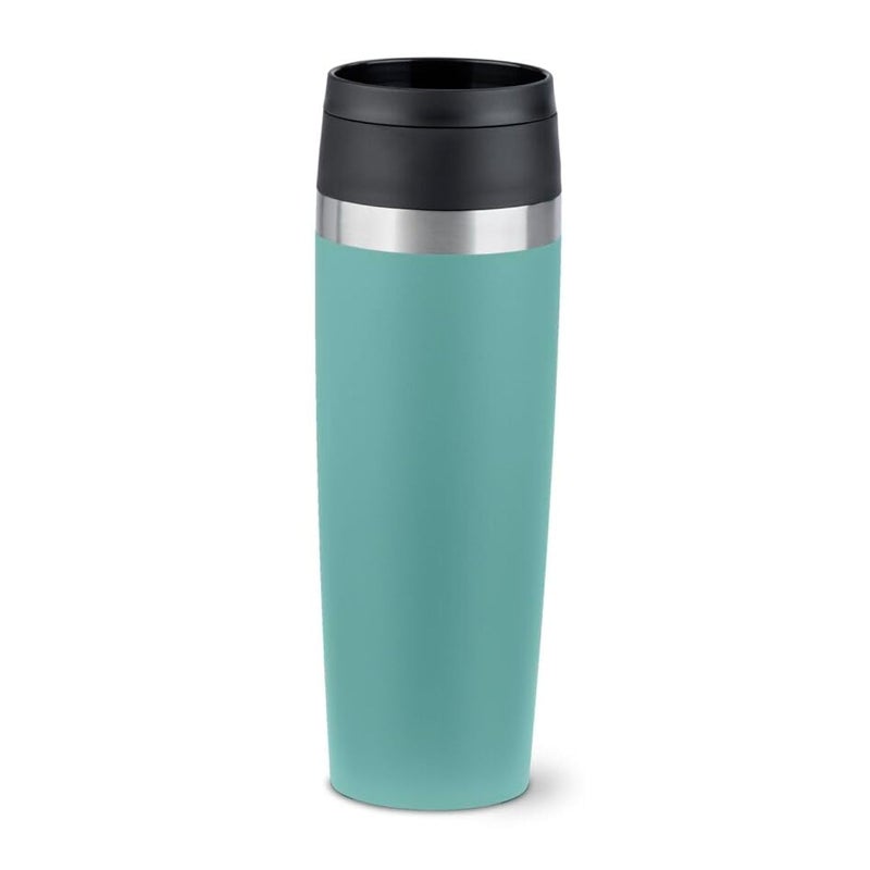 Emsa Travel Mug Insulated Mug 500 ml 6 Hours Hot  12 Hours Cold 100 LeakProof Easy Open and Close Coffee Mug Powder Coating Petrol N2023850