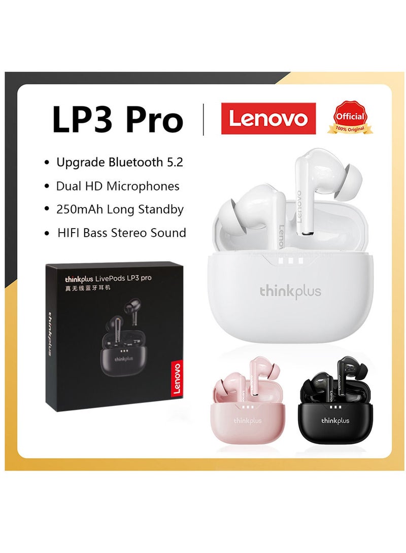 Lenevo LP3 Pro Lenovo TWS Earphones Wireless Bluetooth 5.2 Earbuds HIFI Sound HD Call Low Latency Noise Reduction Headphones - Image 3