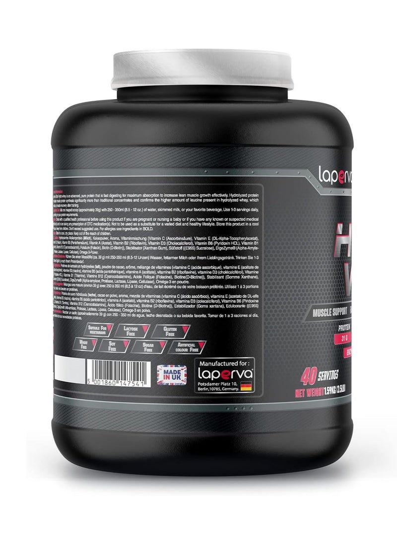 Laperva Hydrolyzed Whey Protein - Laperva Ultra Hydro Whey - Vitamin Enhanced Formula, BCAA,EAA, Glutamine, Omega 3 - 3.5 lb (40 servings) - Image 3