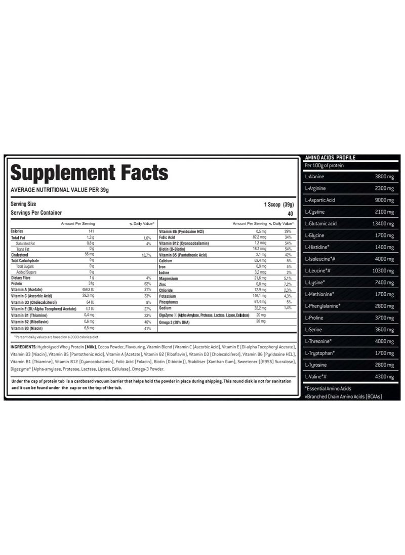 Laperva Hydrolyzed Whey Protein - Laperva Ultra Hydro Whey - Vitamin Enhanced Formula, BCAA,EAA, Glutamine, Omega 3 - 3.5 lb (40 servings) - Image 5