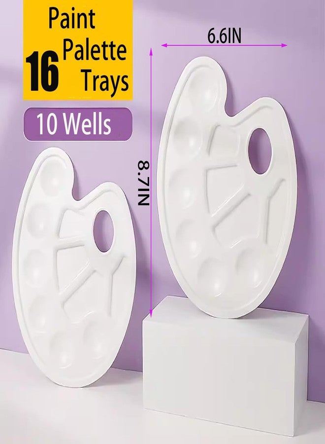 Cedilis 96 Pcs Painting Brush Palette Set, 80 Paint Brushes and 16 Paint Palette Tray for Oil, Watercolor, Acrylic Painting, Kids, Students, Nylon Brush Head - Image 5