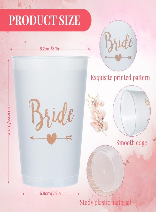 RONRONS 12 Pieces Bachelorette Cups, Plastic White Bride Tribe Cups, Team Bride Bachelorette Party Decorations, Reusable Bachelorette Supplies for Bridal Shower, Bridesmaid Wedding Gift - Image 2