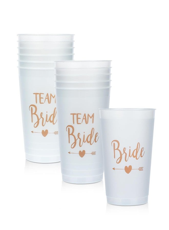 RONRONS 12 Pieces Bachelorette Cups, Plastic White Bride Tribe Cups, Team Bride Bachelorette Party Decorations, Reusable Bachelorette Supplies for Bridal Shower, Bridesmaid Wedding Gift - Image 1