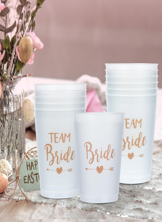 RONRONS 12 Pieces Bachelorette Cups, Plastic White Bride Tribe Cups, Team Bride Bachelorette Party Decorations, Reusable Bachelorette Supplies for Bridal Shower, Bridesmaid Wedding Gift - Image 4