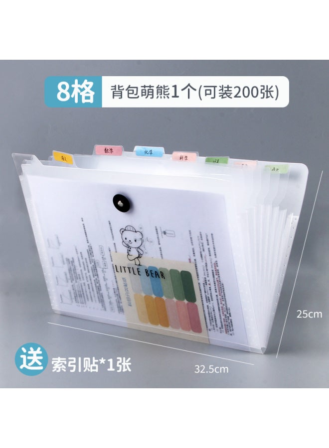HELPS A4 Primary School Student Accordion Bag Large Capacity Multi-layer Test Paper Holder Storage Bag Information Book Classification Plastic Insert Folder - Image 1